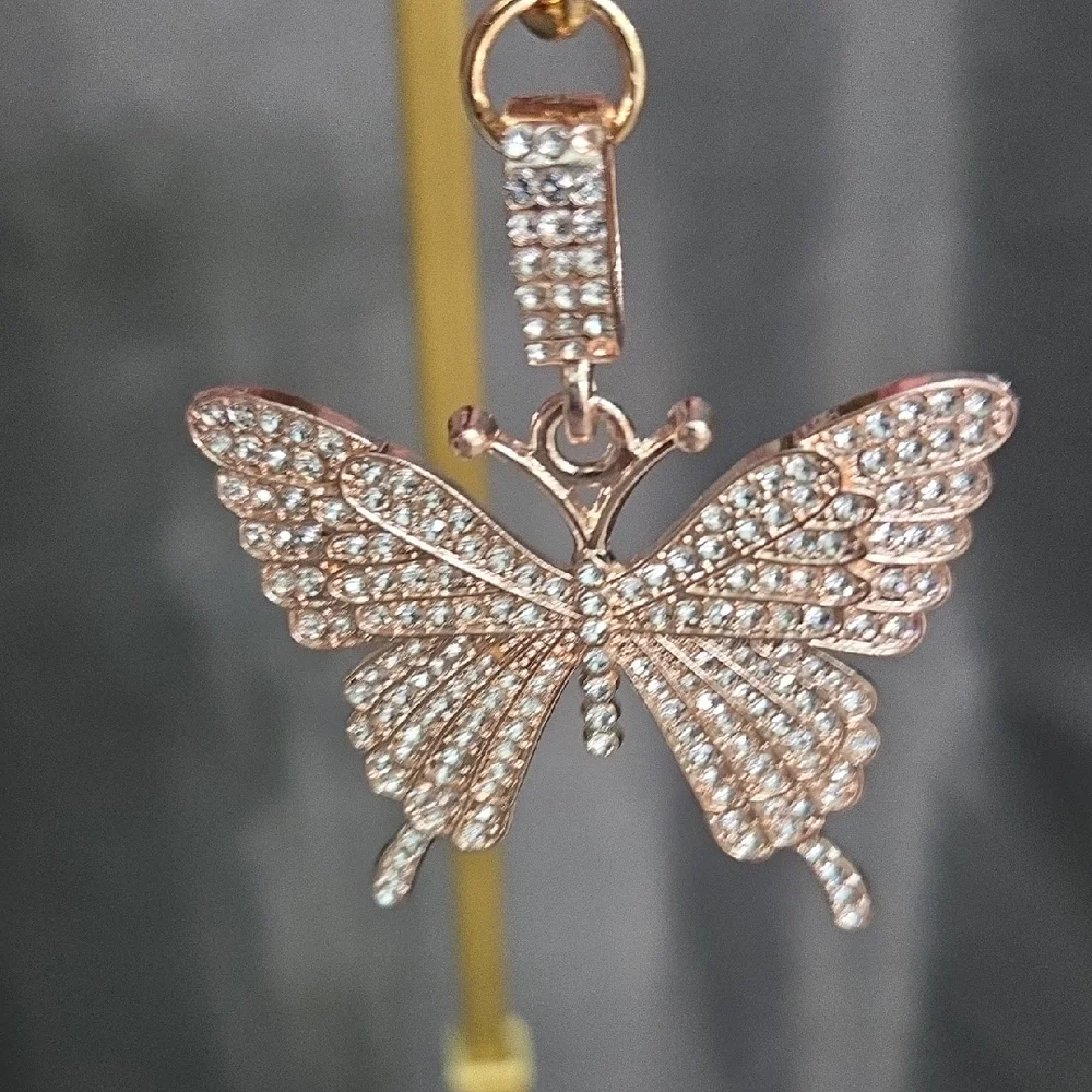Crystal Butterfly Key Holder Bag Charm